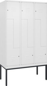 C+P Z-Spind Classic PLUS Spindelschrank mit 6 Fächern, Gestell aus Stahl, Farbe Grau/Weiß, B/H/T: 120 x 212 x 50 cm, mit Zylinderschloss und Soft-Anschlag - Bild 1