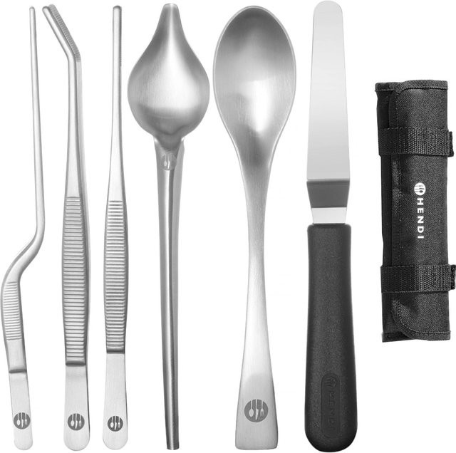 Hendi Sushi- und Kuchen-Dekorationsset aus Edelstahl, 6-teilig, Silber mit Satinoberfläche - Bild 1