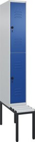 C+P Doppelstock-Spind Classic PLUS Sitzbank mit unterbautem Spind, 1 Abteil, Kunststoff-Sitzfläche, B/T/H: 212,0 x 30,0 x 81,5 cm - Bild 1