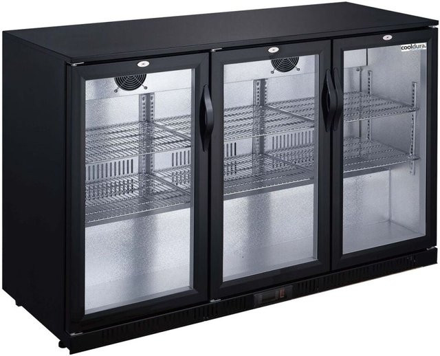 Cooldura Bar-Kühlschrank 3-türig, Schwarz, B: 52 cm, H: 85 cm, T: 135 cm, 320 Liter - Bild 1