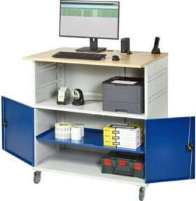 Rau Computer-Tisch 1022 in BucheDekor, mobil, B/T/H: 110 x 79 x 118 cm - Bild 1