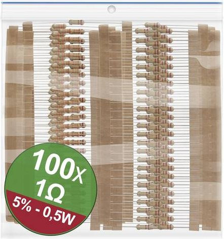 Quadrios 22P107 Kohleschicht-Widerstand Sortiment 1Ω axial bedrahtet 0.5W 5% multicolor - Bild 1