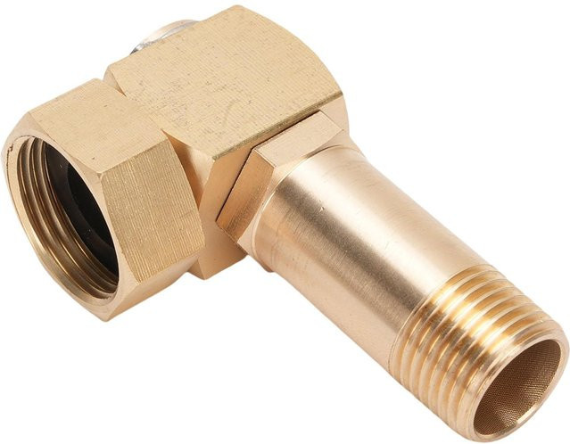 mfySpace Gartenschlauchadapter 1 Zoll GHT aus Zinklegierung als schwenkbarer Winkelverbinder für Gartenschlauchwickler - Bild 1