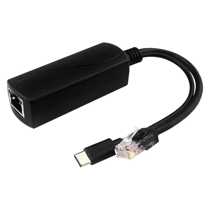 SHCHV PoE Splitter Gigabit Ethernet 10/100/1000MB IEEE 802.3 af/at Typ-C für Raspberry Pi 5, Schwarz - Bild 6