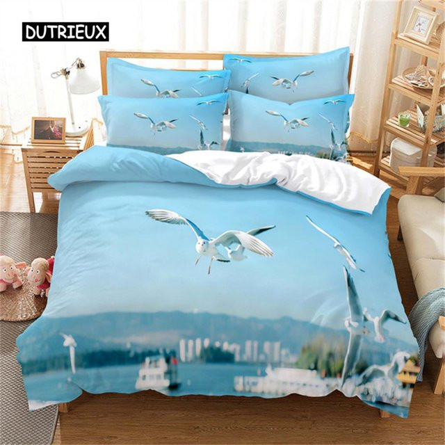 Bettwäsche-Set Binchi Outdoor Product mit Meeresmotiv in Blau, King Size, Breite: 245 cm, Höhe: 210 cm - Bild 1