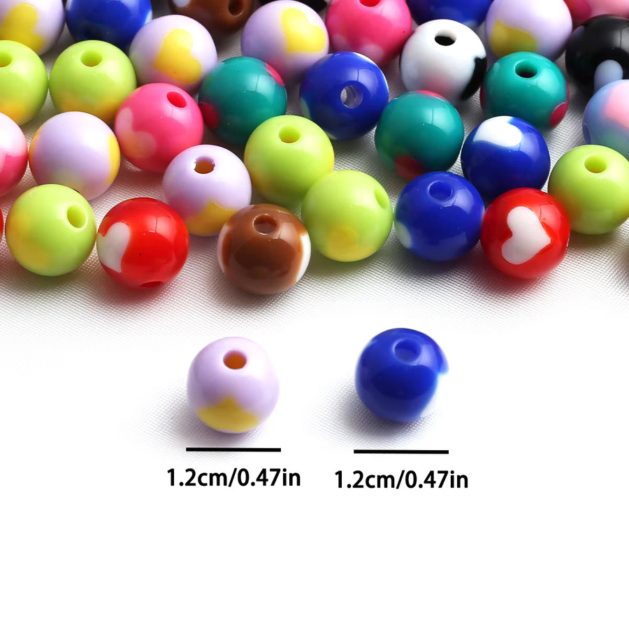 NASSBORO Acrylperlen, bunt, 12 mm, Pentagramm-Design - Bild 4