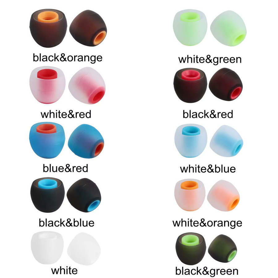 12 Stück Universal Silikon-Ohrpolster für In-Ear-Kopfhörer, 3,8 mm, Schwarz und Rot - Bild 3