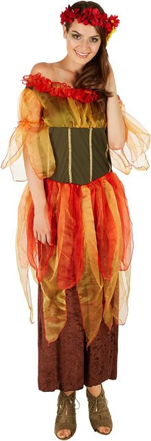 tectake Frauenkostüm Herbstfee, Fantasy, Bunt / Mehrfarbig, Textil - Bild 1