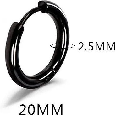LATS Creolen Edelstahl, Schwarz, Unisex, 8mm bis 20mm - Bild 1