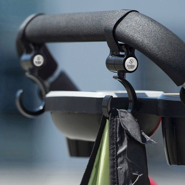 Babycab Drehbare Befestigungshaken für Kinderwagen und Buggy in Schwarz - Bild 1