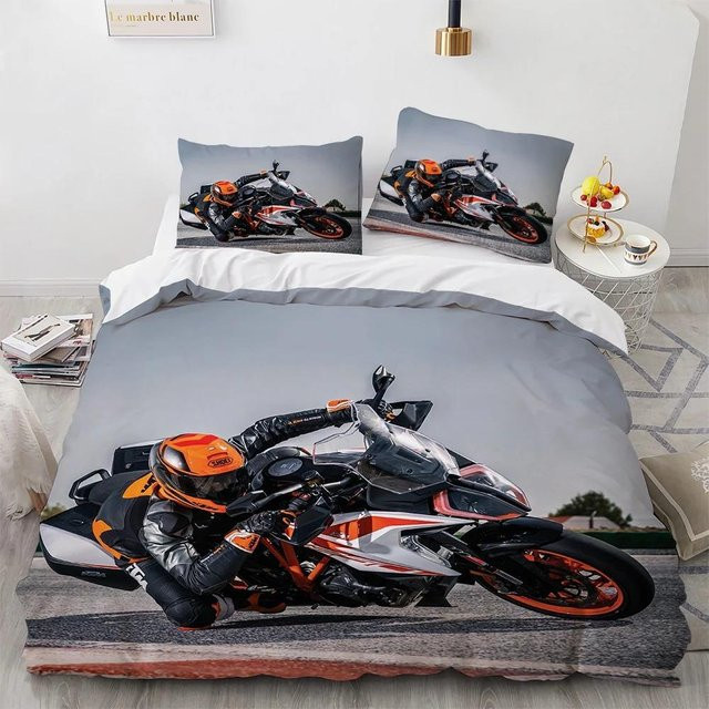 Binchi Outdoor Product Bettwäsche-Set Motocross Extremsport 3D Design, Mehrfarbig, B/H: 210 x 210 cm - Bild 1