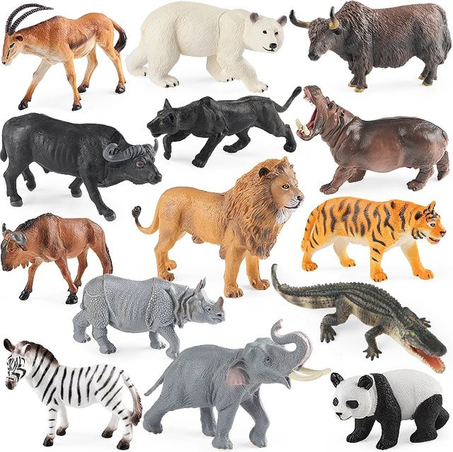 Oenux Afrikanische Wilde Tiere Modellfiguren Set Multicolor für Kinder und zur Dekoration - Bild 1