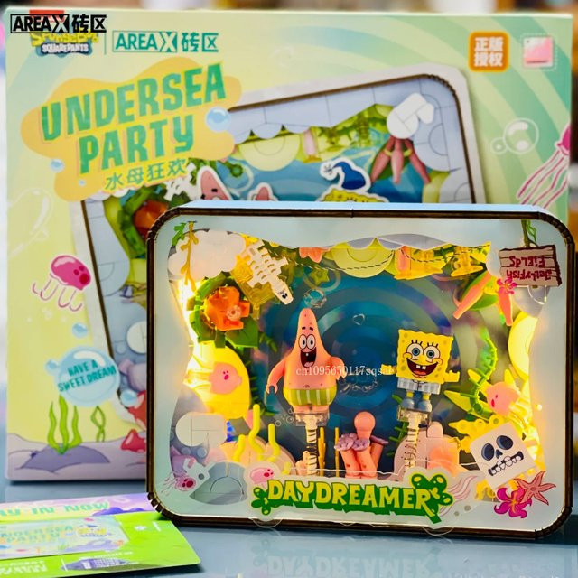AREAX SpongeBob Schwammkopf Pie Star Fotorahmen, Bausteine, Montage Modell - Bild 1