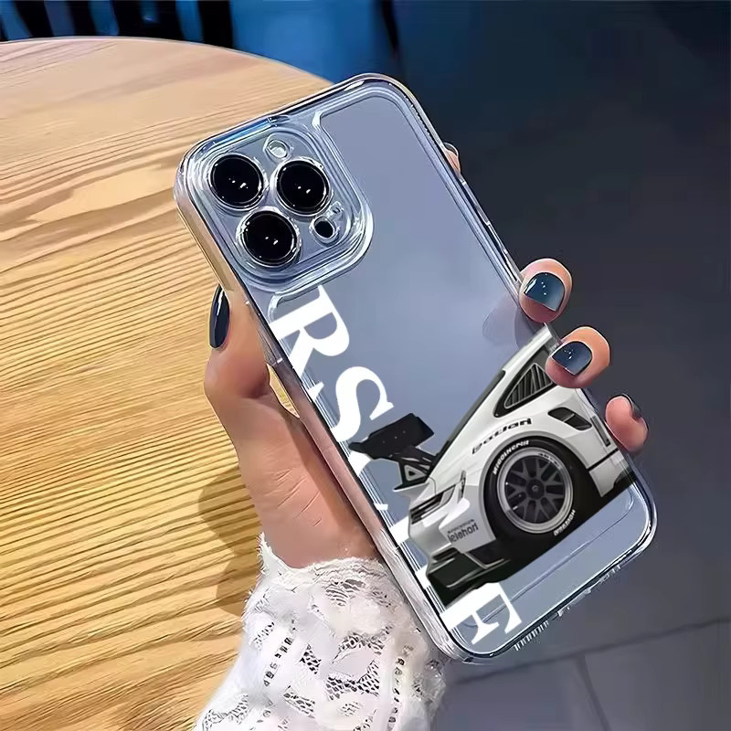 SKCCM Transparente Handyhülle mit Sportwagen-Design für iPhone 11 bis iPhone 17 Pro Max und 17Air, Klare Stoßfänger-Schutzhülle - Bild 2
