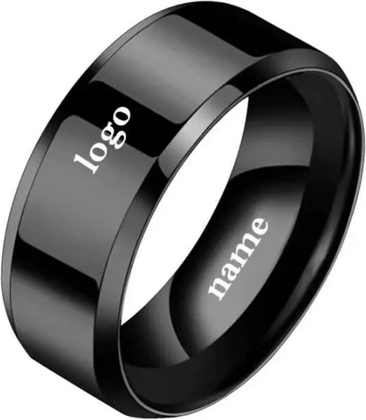 NUOBING Eheringe Edelstahl, 8mm, Schwarz, Unisex - Bild 1