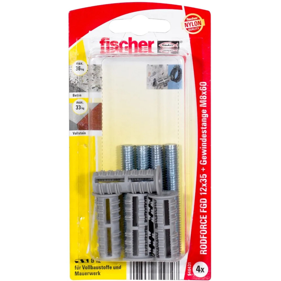 Fischer Gewindestangendübel Rodforce FGD 12 M8 TR 60 K in Grau für Beton - Bild 2