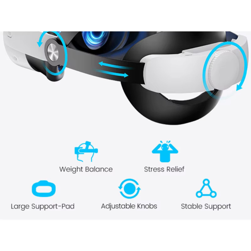 BEBONCOOL Verstellbarer Kopfgurt für Meta Quest 3, Quest 2 und Quest 3S VR Headset Elite-Strap Zubehör - Bild 2