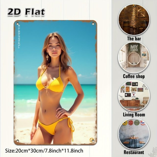 CIFBUY Leinwandposter Bikini-Mädchen Wandkunst in Mehrfarbig, Rechteckig - Bild 1