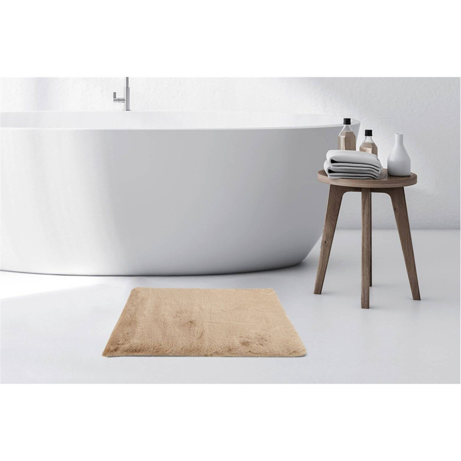 Kayoom Hochflorteppich Badematte Rabbit in Beige, Kunstfell, B: 40 cm, H: 3,5 cm, L: 60 cm - Bild 2