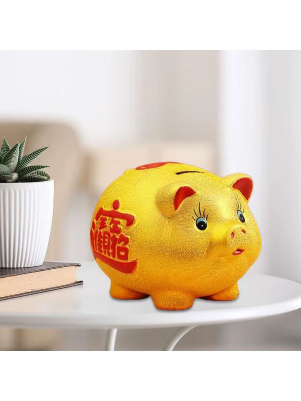 MagiDeal Keramik Sparschwein in Gold als dekorative Schwein Figur und Tischornament - Bild 6