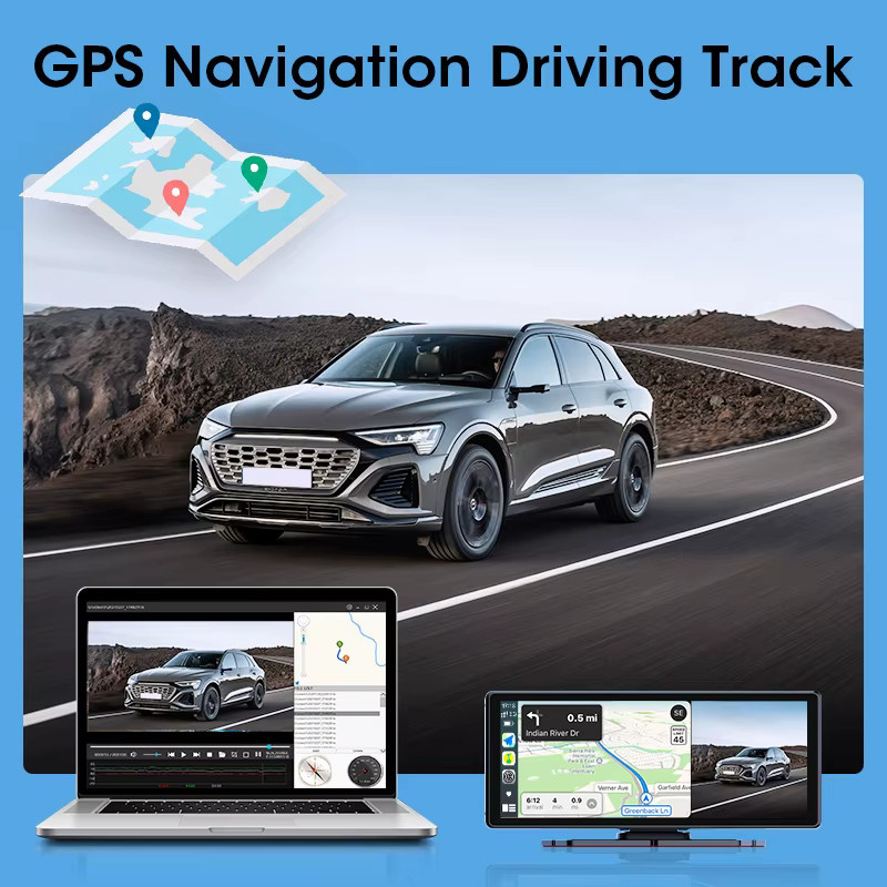 Develuck 8,1 Zoll Wireless Carplay und Android Auto Multimedia Dashboard mit 2,5K Dashcam, GPS Navigation, 5G WIFI und Rückfahrkamera in Schwarz - Bild 6