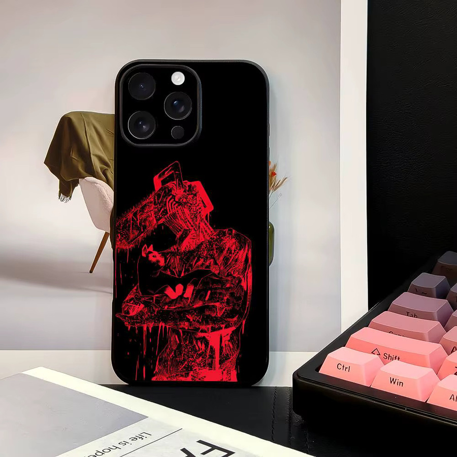 Anime Chainsaw Man Handyhülle für iPhone 11-16 in Schwarz aus Frosted TPU mit UV-Lackierung und Anti-Drop Schutz - Bild 3