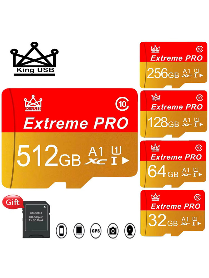 Schnelle Micro SD Speicherkarte Class 10 in Rot mit 16 GB Kapazität für Überwachungskameras - Bild 1