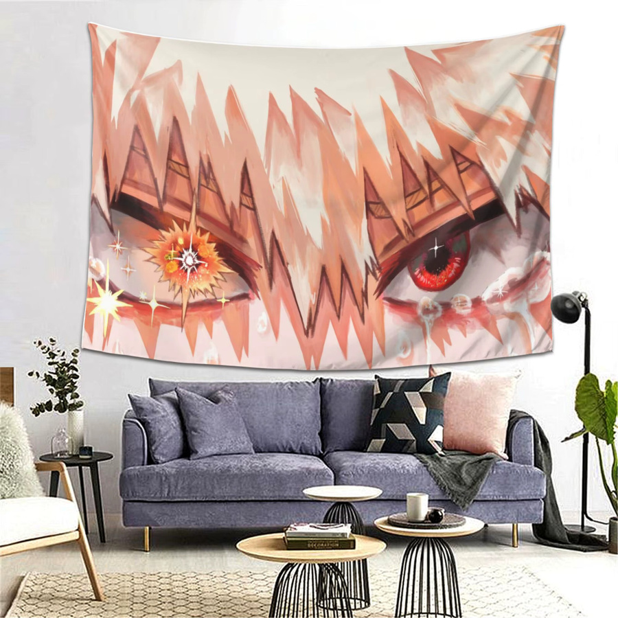 VIKAMA Anime Wandteppich Red Eyes mit Sternen-Motiv, Mehrfarbig, B/H: 60 x 40 cm - Bild 3
