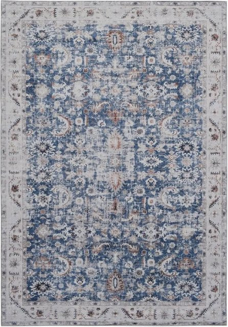 Vercai Rugs Teppich Visco Floral in Elfenbein Blau und Beige, B: 160 cm, L: 230 cm - Bild 1