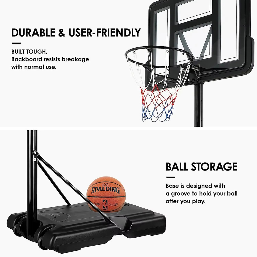 TLGREEN Basketballkorb mit Rädern, höhenverstellbar, für den Innen- und Außenbereich - Bild 3