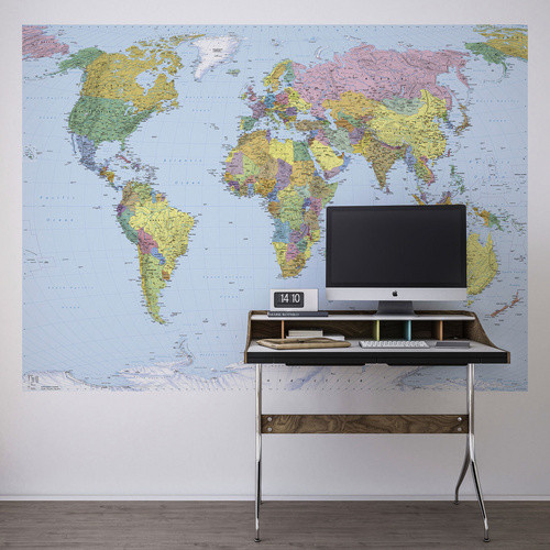 Komar Fototapete World Map bunt aus Spezialpapier B/H: 270 x 188 cm - Bild 2