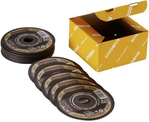 Rhodius XT70 Trennscheibe gerade 115 mm für Edelstahl und Stahl, 50 Stück, Schwarz - Bild 1