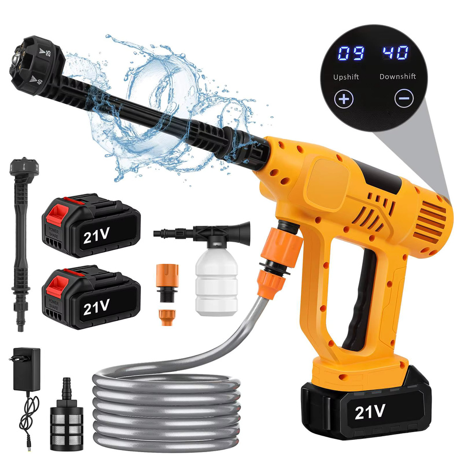 Avehrit Kabelloser Hochdruckreiniger 21V mit LCD-Display und 10-stufiger Leistungseinstellung, kompatibel mit Makita-Akkus, 65 Bar für Auto, Garten und Terrasse - Bild 8