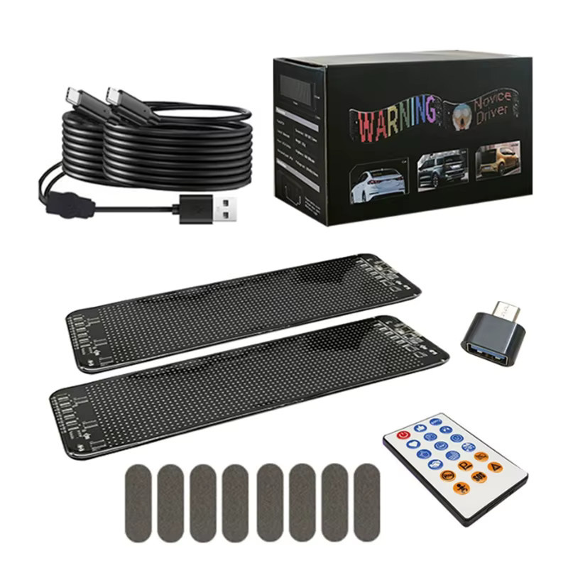 LINYILIGHT 2-teiliges LED-Matrix-Pixel-Panel in Schwarz, programmierbare Textanzeige mit App-Fernbedienung und USB-Anschluss, mehrfarbig - Bild 7