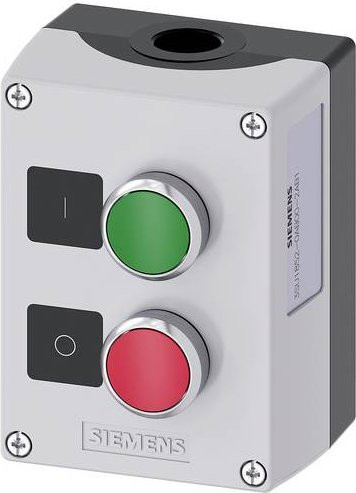 Siemens 3SU1852-0AB00-2AB1 Druckknopfgehäuse aus Metall in Grau, Grün, Rot und Mehrfarbig mit Schutzart IP66, IP67 und IP69K - Bild 1