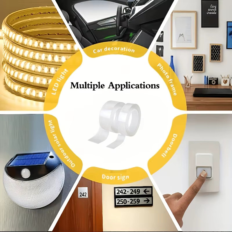 3M Nano-Klebeband Set, 3-teilig, doppelseitig und transparent, stark haftend, waschbar und rückstandsfrei - Bild 5