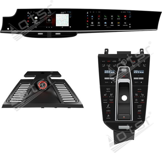 Aotsr Android Multimedia Autoradio mit GPS-Navigation und IPS-Bildschirm für Porsche Panamera, Schwarz - Bild 1