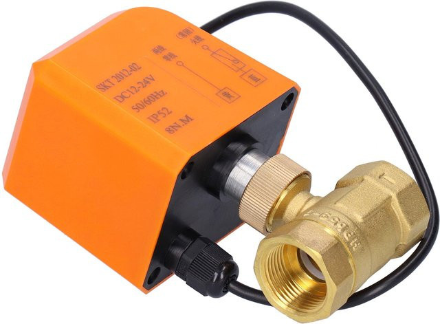 DN20 Professionelles 2-Wege-Elektrisches Kugelventil aus Messing DC12 24V 2-Draht in gebürstetem Messing - Bild 1