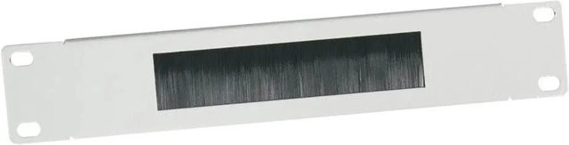 HMF Kabeldurchführung mit Bürsteneinsatz für 10 Zoll Serverschrank, 1 HE, Lichtgrau - Bild 1