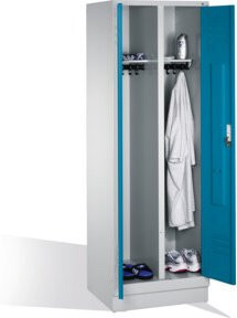 C+P Doppelspind Classic auf Sockel mit 2 Abteilen, Front Lichtblau und Korpus Lichtgrau, H x B x T: 180 x 61 x 50 cm - Bild 1