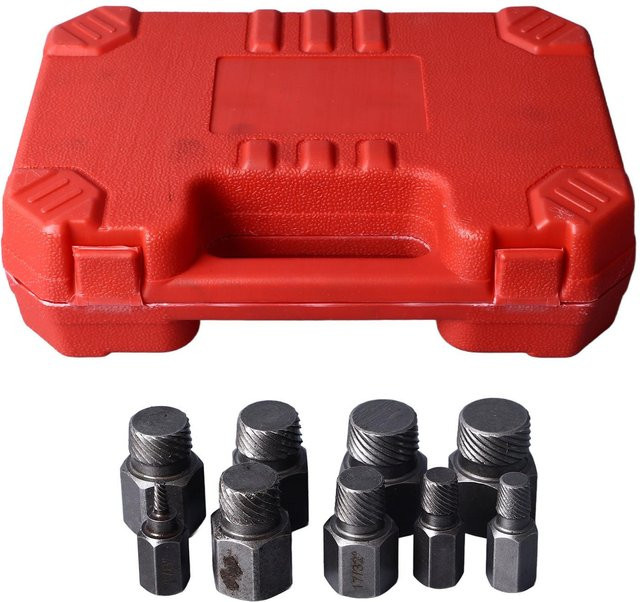 Aimo 25-teiliges Schraubenausdreher-Set aus Edelstahl in Rot zum Entfernen beschädigter Schraubenbolzen - Bild 1