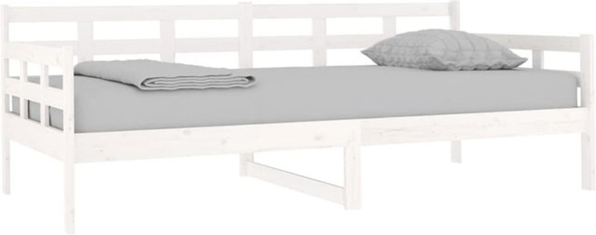 vidaxl Tagesbett aus Massivholz Kiefer in Weiß, Skandinavisch, B: 90 cm, L: 190 cm - Bild 1