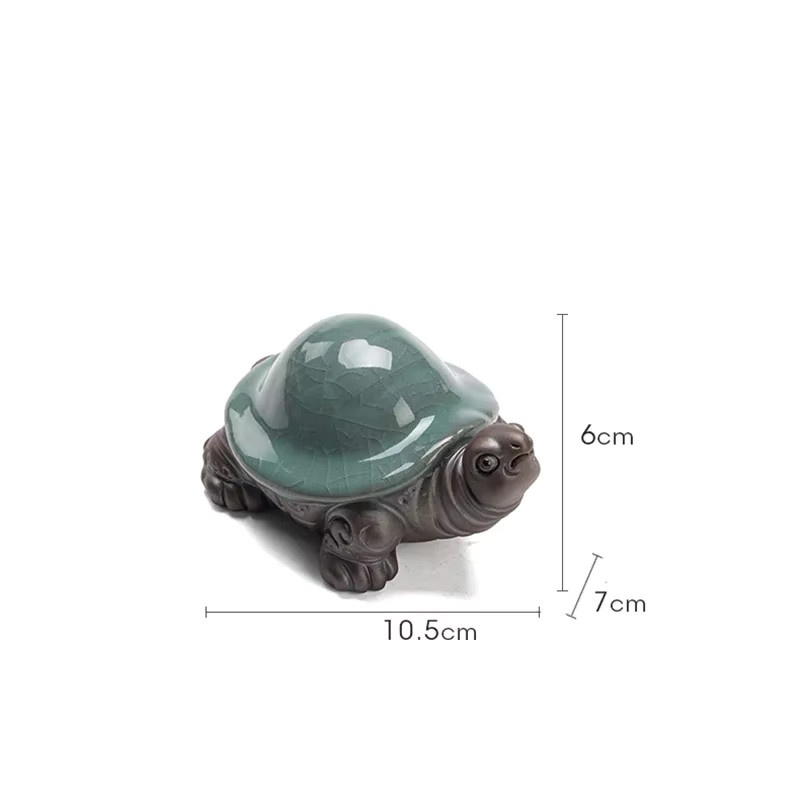 Handgefertigtes Keramik-Teeset mit Schildkröten-Filter und Tierfigur als Dekoration - Bild 5