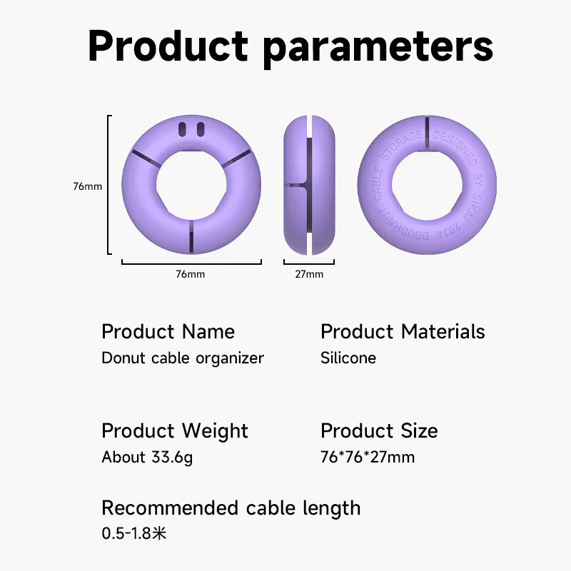 Donut Kabel Organizer mit Magnet zur Aufbewahrung von Micro USB und USB Typ C Kabeln und Kopfhörern - Bild 4
