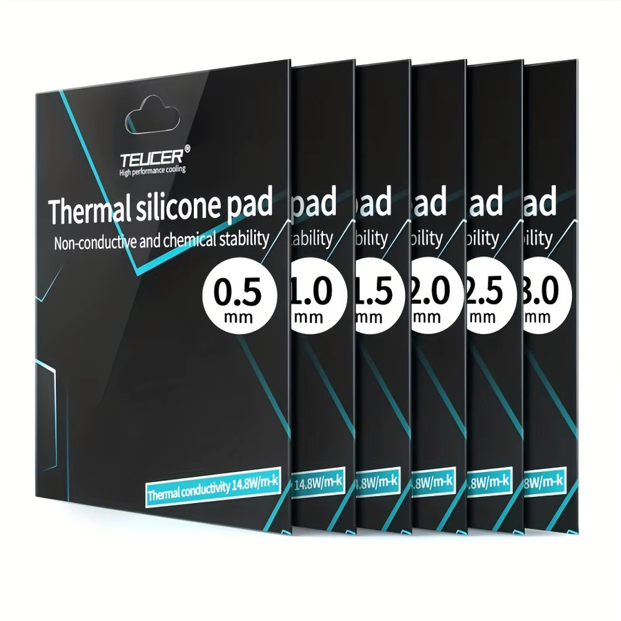 TEUCER Hochleistungs-Thermo-Silikon-Pad in Grau, 14,8 W/mK, B/B: 12 x 12 cm, nicht leitend und hitzebeständig für Laptop-Kühlkörper, GPU, CPU und IC-Chips - Bild 2