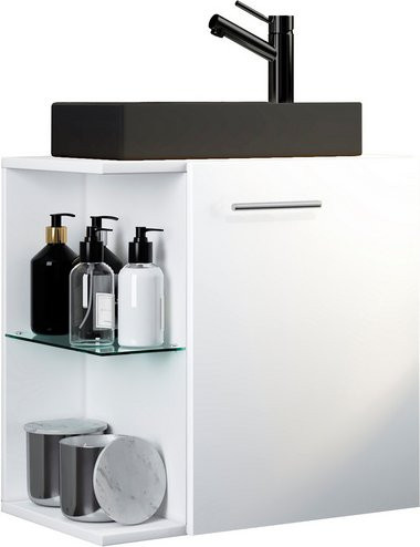 VCM Gäste-Waschplatz Hausa in Weiss, B/H/T: 52 x 63 x 34 cm - Bild 1