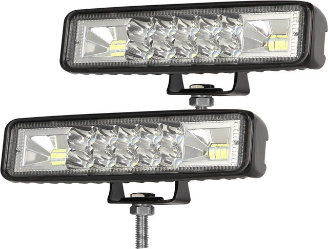 VehicleKit 2er Set 6 Zoll LED Pods Arbeitslichtleiste 60 W in Schwarz und Weiß, Wasserdichte LED Flutlicht- und Spotleiste für Nebelscheinwerfer - Bild 1