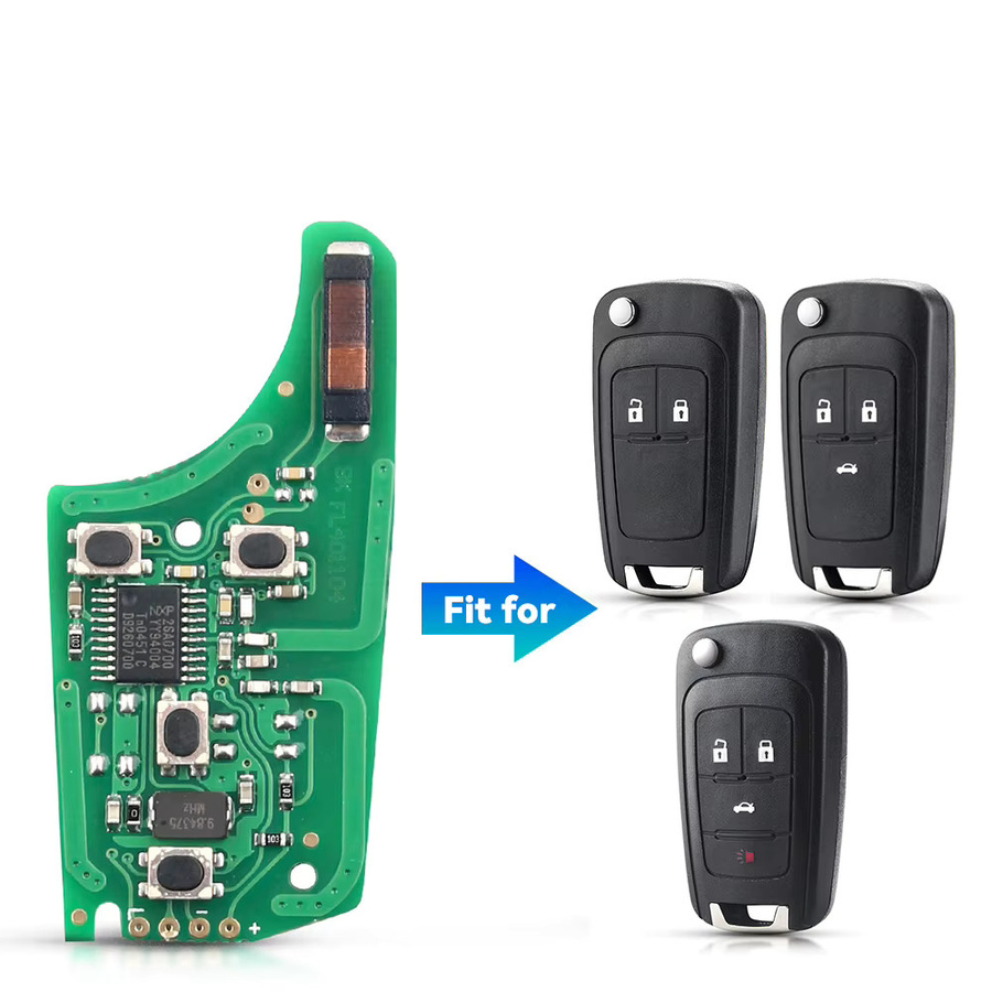 KEYYOU Auto-Fernbedienungsschlüssel für OPEL/VAUXHALL Astra J Corsa E Insignia Zafira C 2009-2016, 315/433 MHz ID46, 2/3/4/5 Tasten, Schwarz, inklusive Batterie - Bild 3
