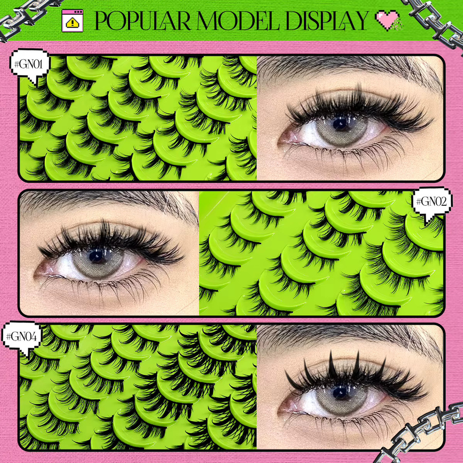 GROINNEYA Manga-Wimpern, 3D/6D/8D-Nerzwimpern, natürlich, Unisex - Bild 4