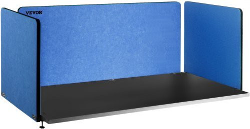 VEVOR Akustik-Tischtrennwand aus Polyesterfaser in Blau, Schallschutz-Sichtschutz für Schreibtische mit 3 Paneelen - Bild 1